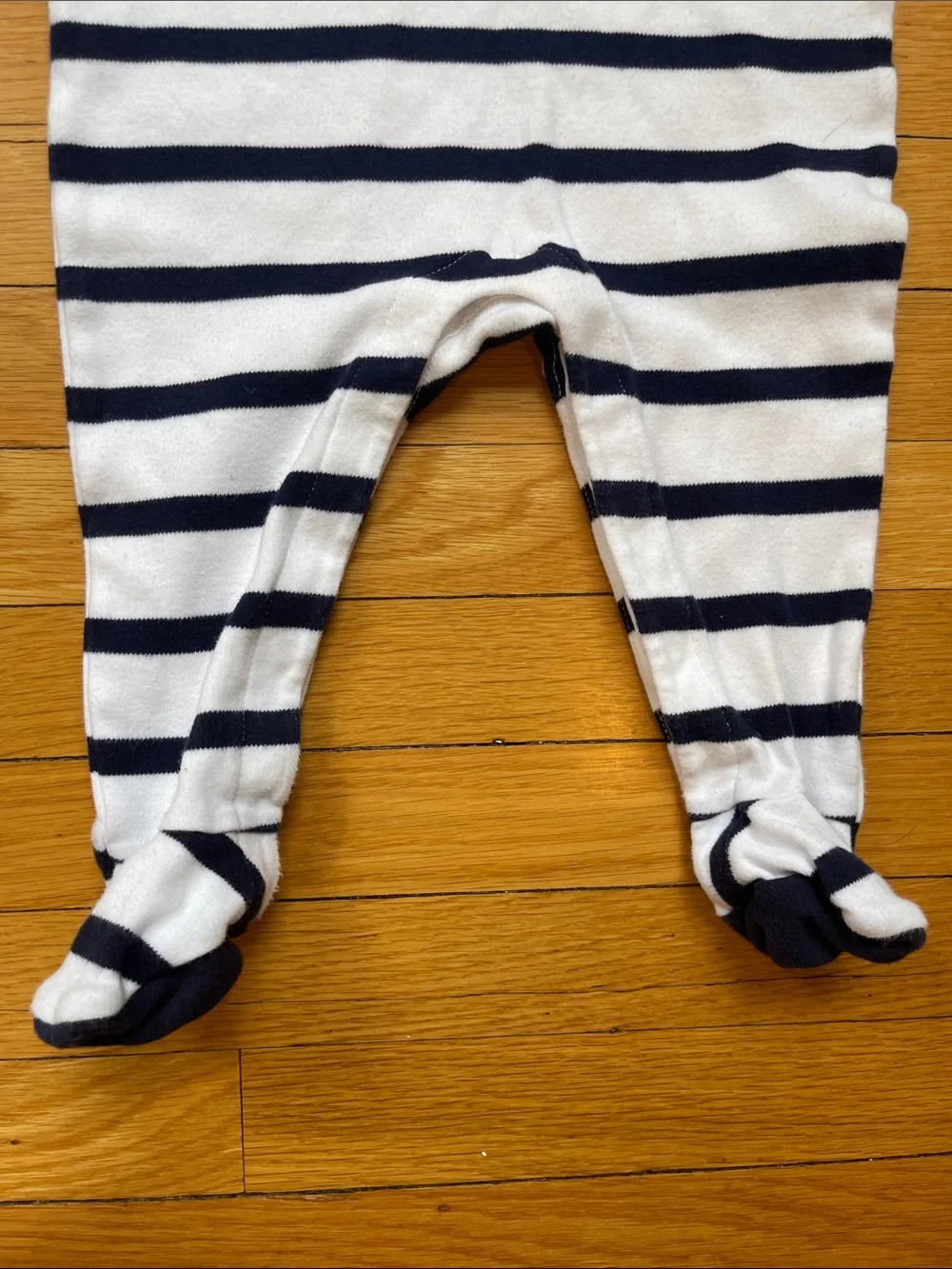 Janie & Jack Navy & White 6-12m Footed One-Piece